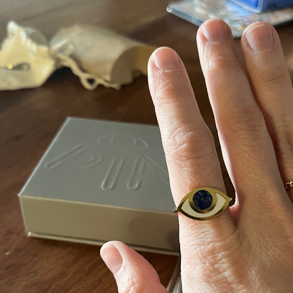 NWT Pia Third Eye Ring - Size M - Vermeil and Lapis Lazuli